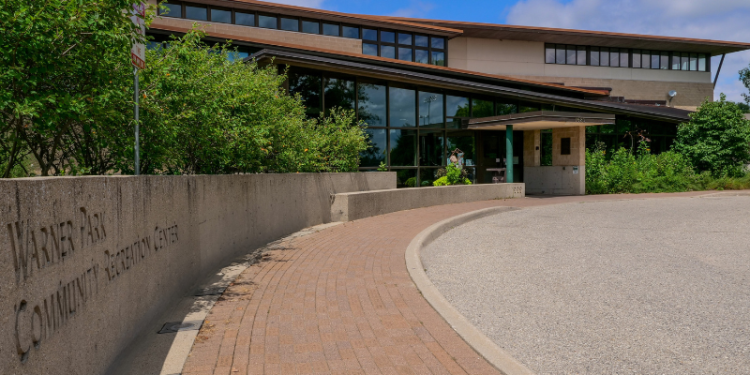 warner park community center building front
